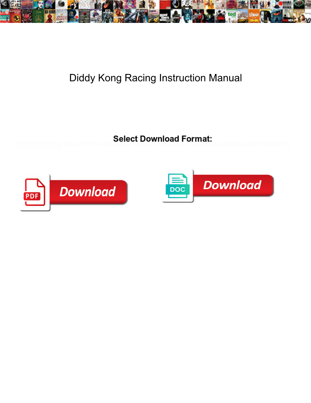 Diddy Kong Racing Instruction Manual Dapa