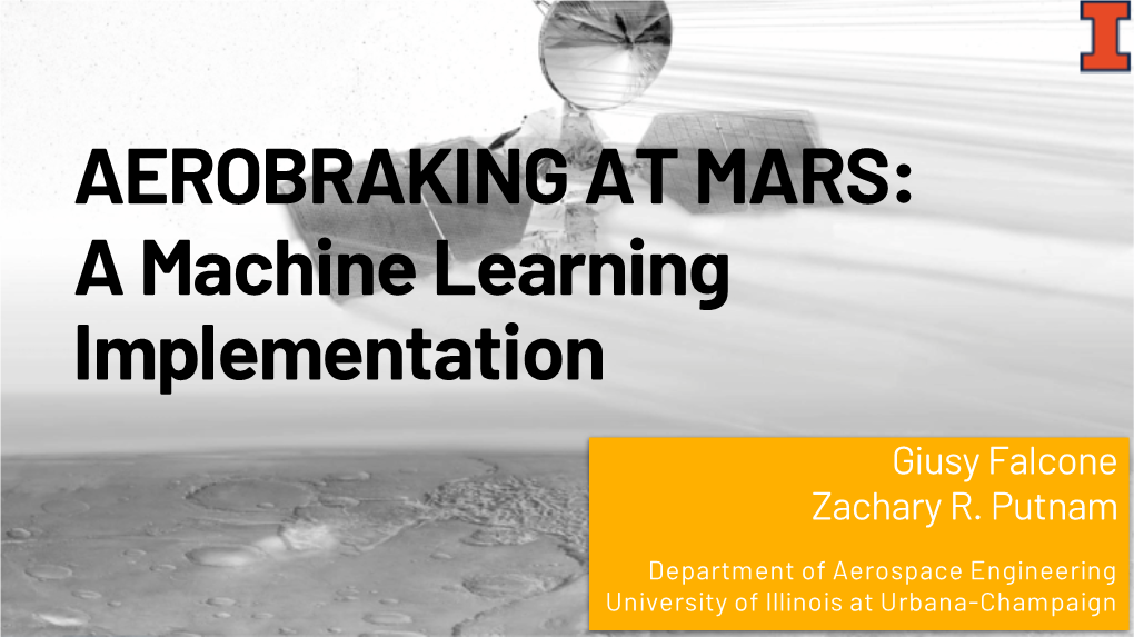 AEROBRAKING at MARS: a Machine Learning Implementation