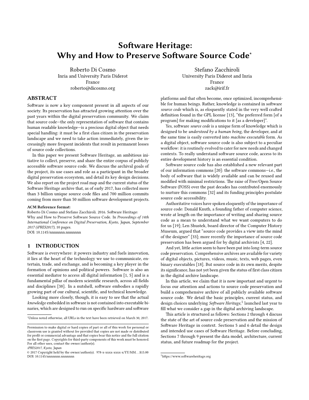 Why and How to Preserve Software Source Code