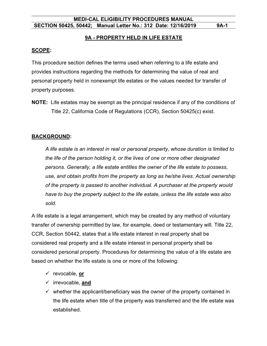 9A Life Estates Final 12-16-2019