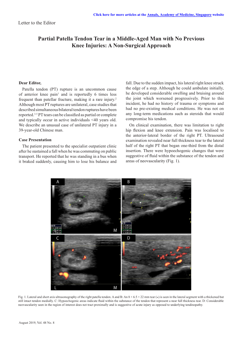 Partial Patella Tendon Tear in a Middle-Aged Man with No Previous Knee Injuries: a Non-Surgical Approach