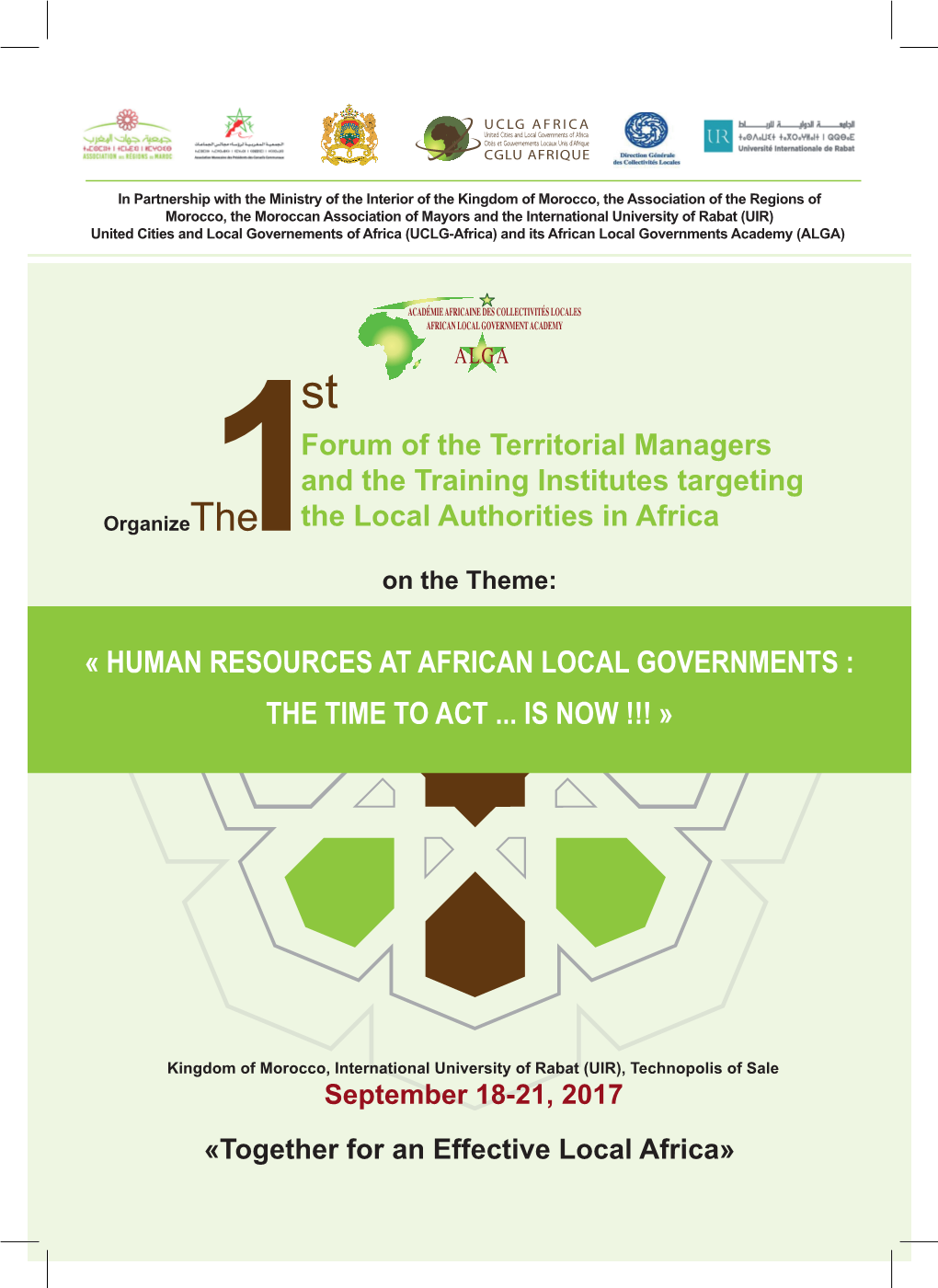 « Human Resources at African Local Governments : the Time to Act