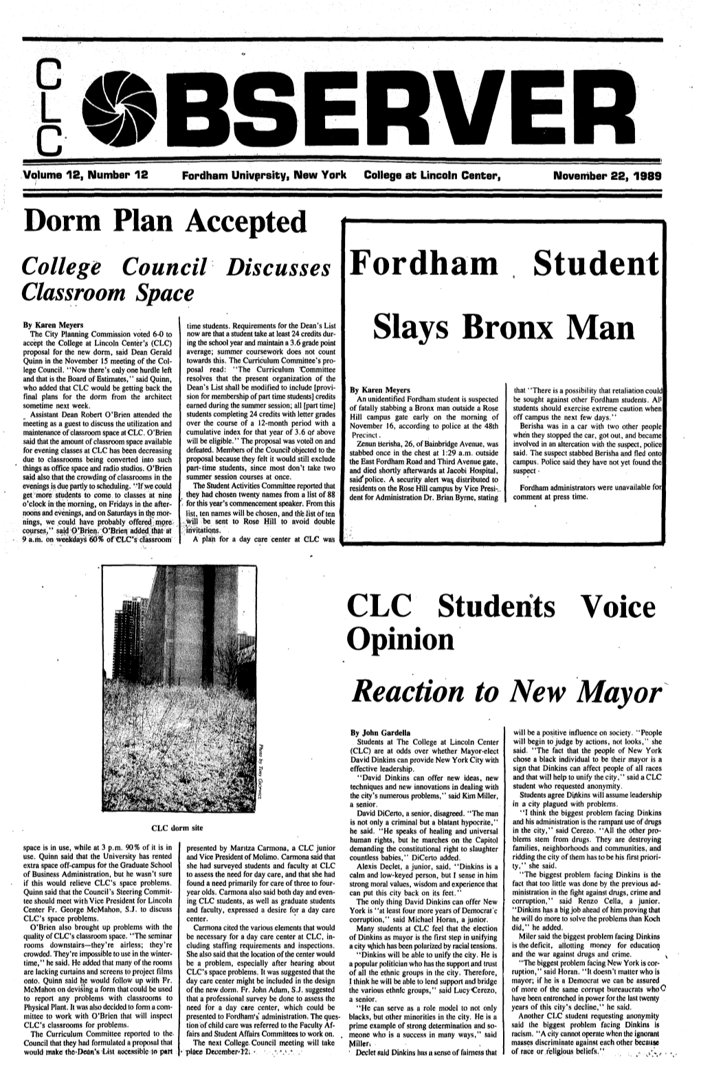 Fordham Student Slays Bronx