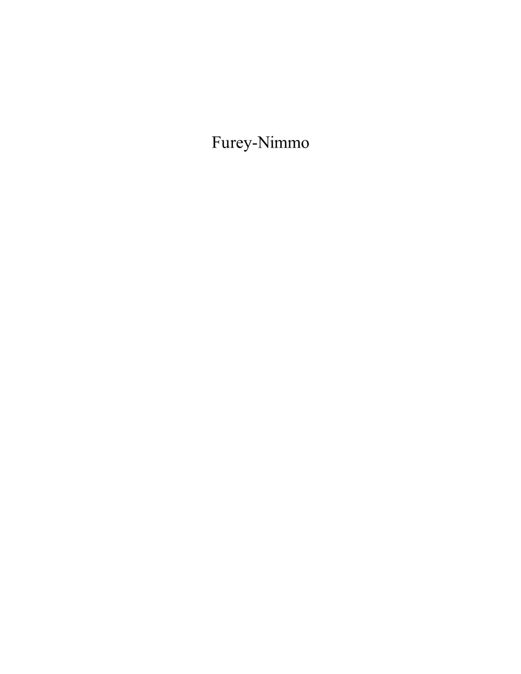 Furey-Nimmo Table of Contents