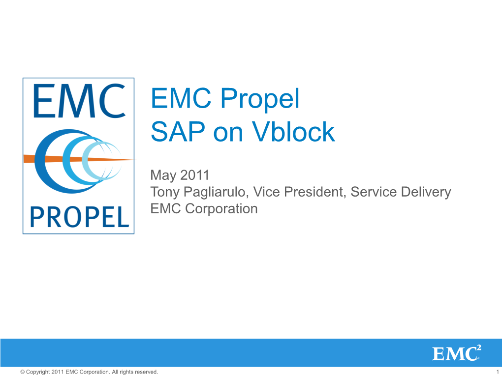 EMC Propel SAP on Vblock