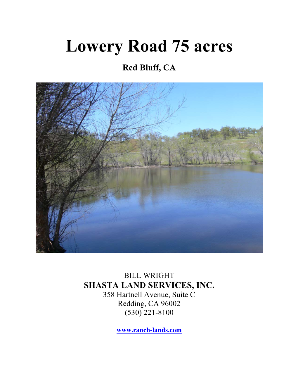 Lowery Road 75 Acres Red Bluff, CA