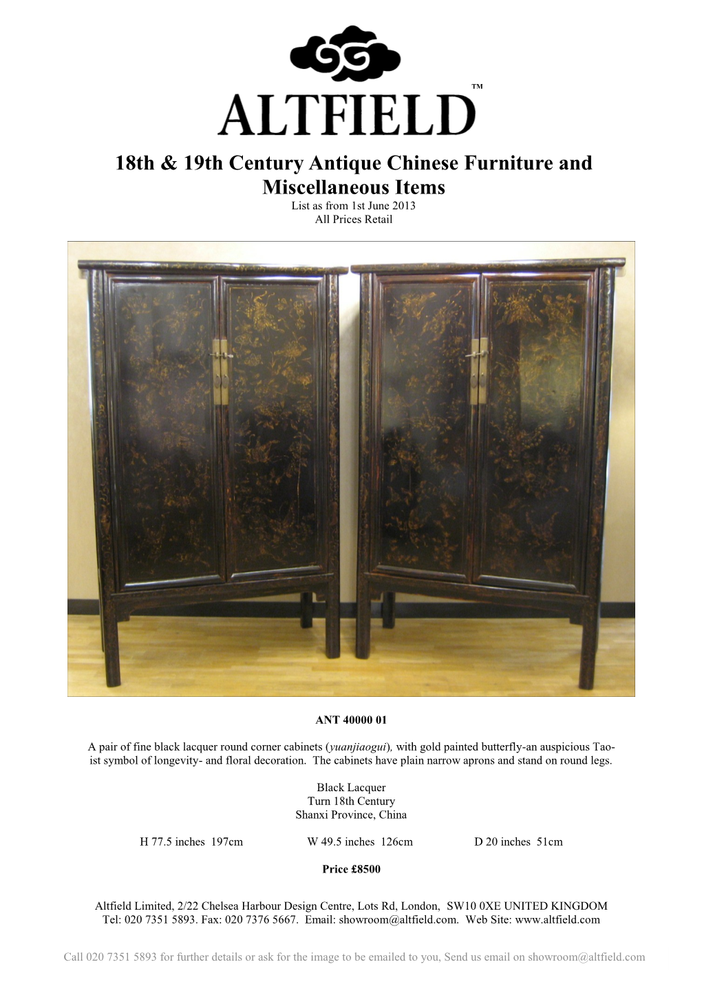 18Th & 19Th Century Antique Chinese Furniture And