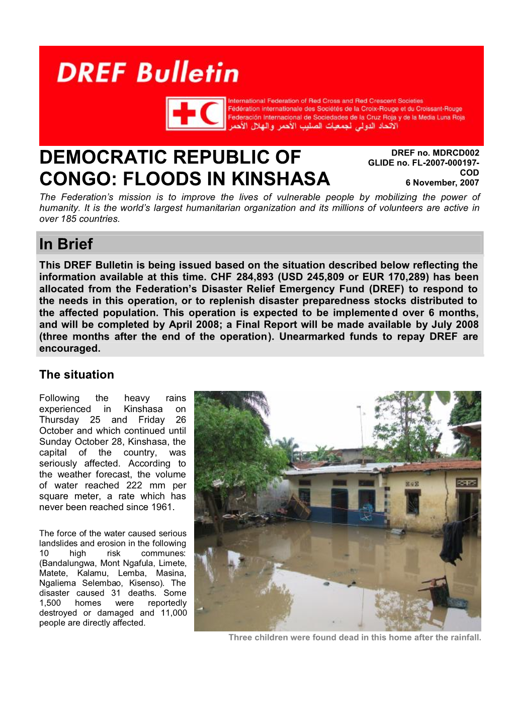 Democratic Republic of Congo: Floods in Kinshasa