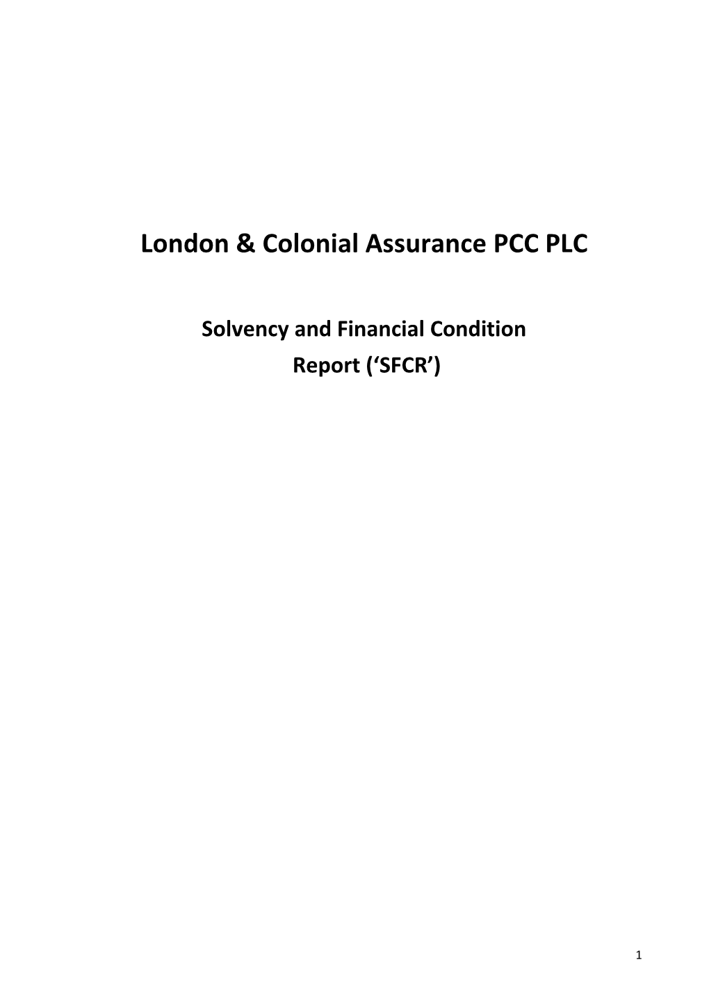 London & Colonial Assurance PCC