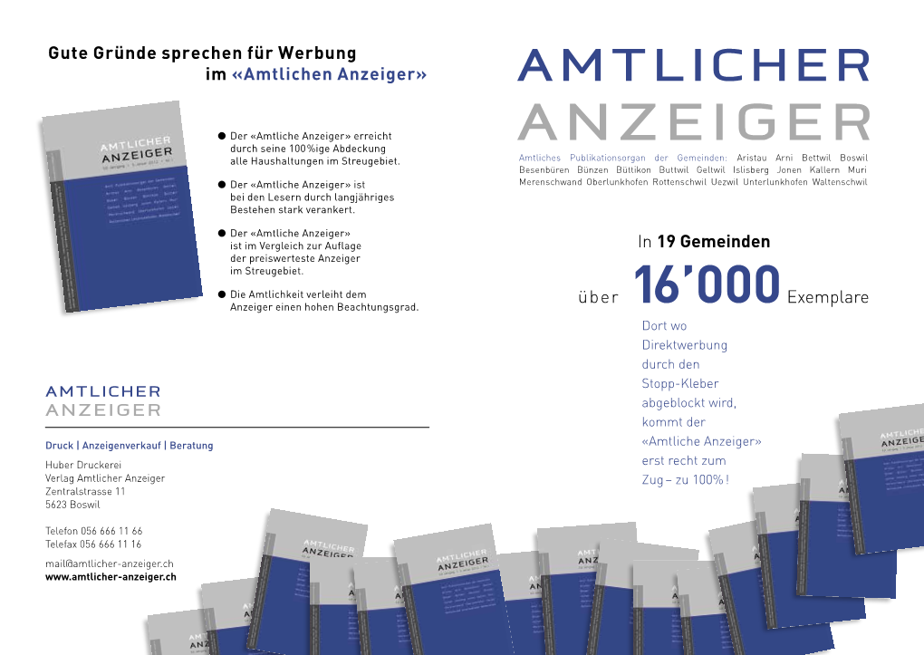 Gute Gründe Sprechen Für Werbung Im «Amtlichen Anzeiger» AMTLICHER