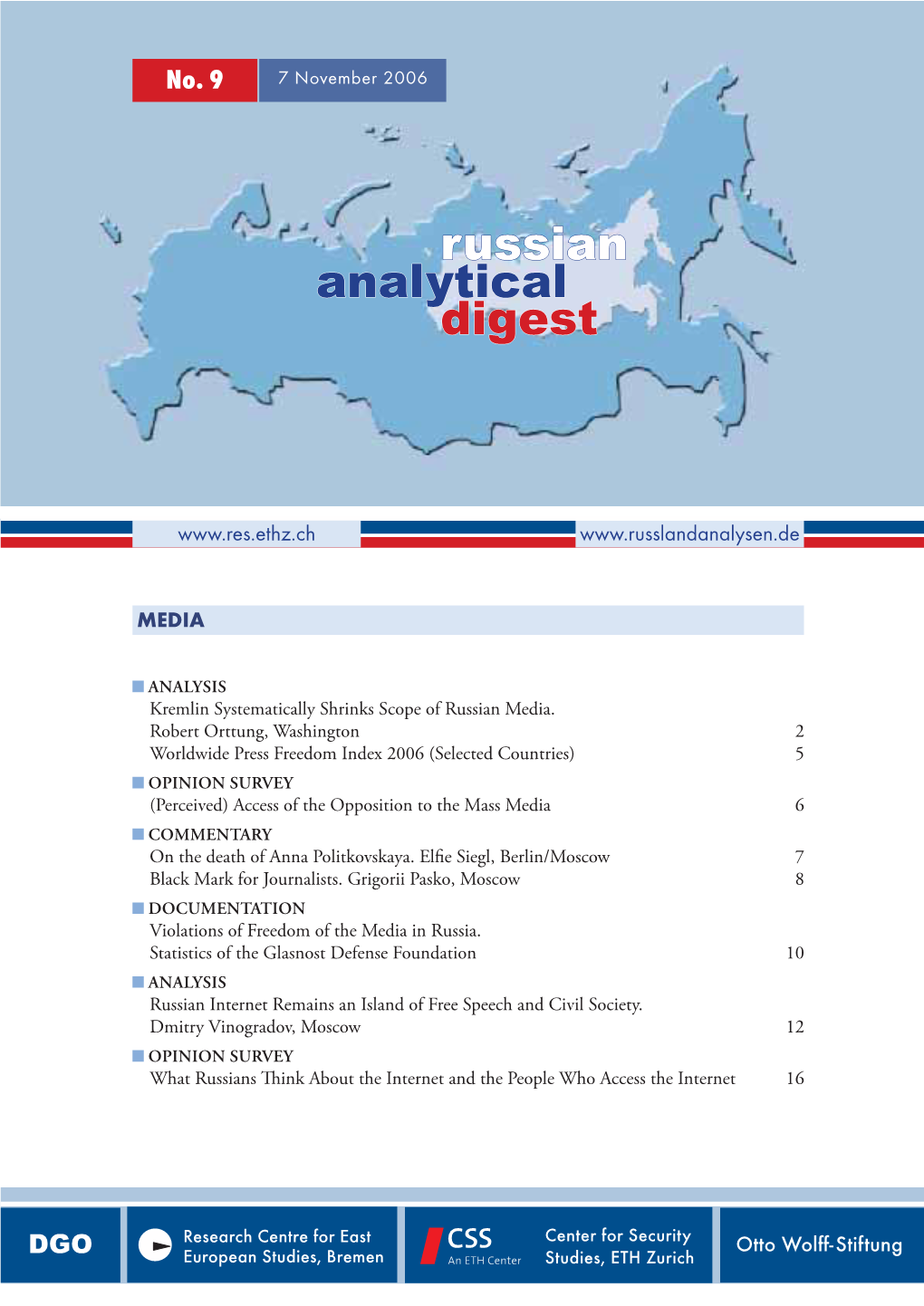 Russian Analytical Digest No 9: Media