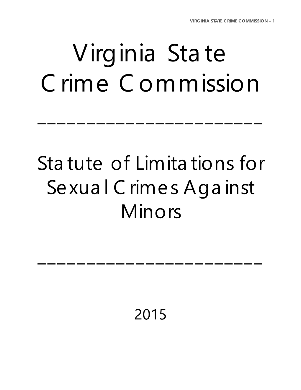 Statute of Limitations for Sexual Crimes Against Minors