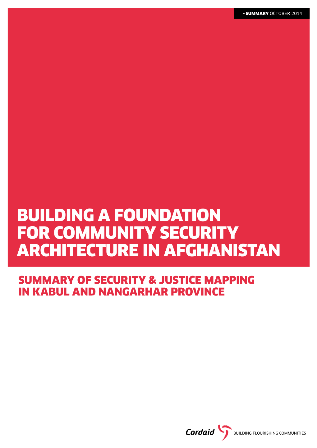 Building a Foundation for Community Security Architecture in Afghanistan