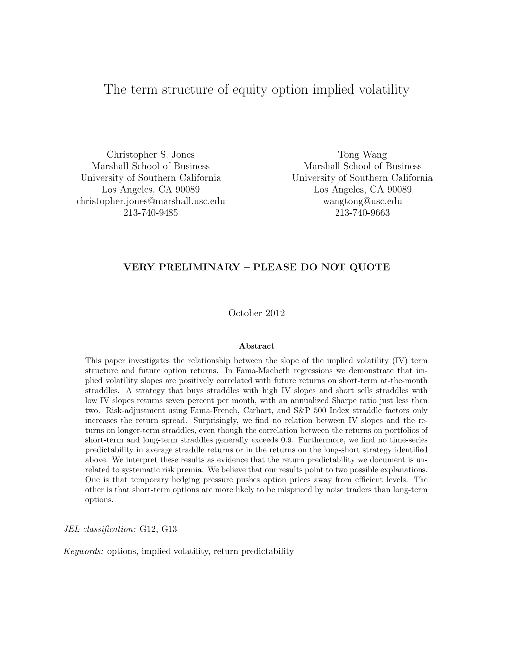 The Term Structure of Equity Option Implied Volatility