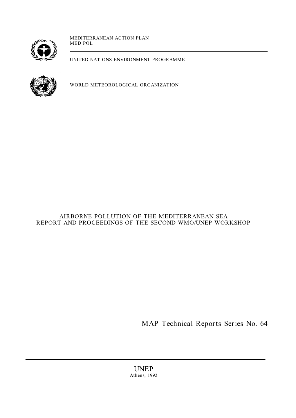 MAP Technical Reports Series No. 64 UNEP