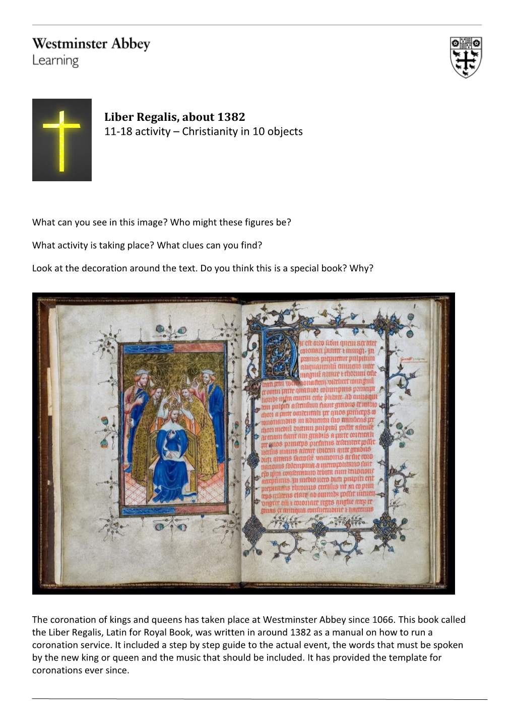 Liber Regalis, About 1382 11-18 Activity – Christianity in 10 Objects