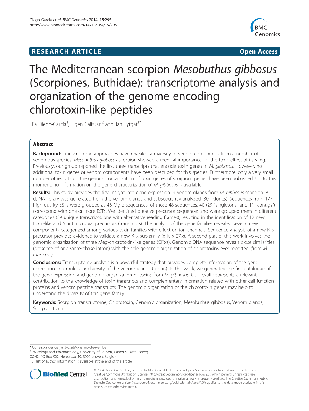 The Mediterranean Scorpion Mesobuthus Gibbosus (Scorpiones