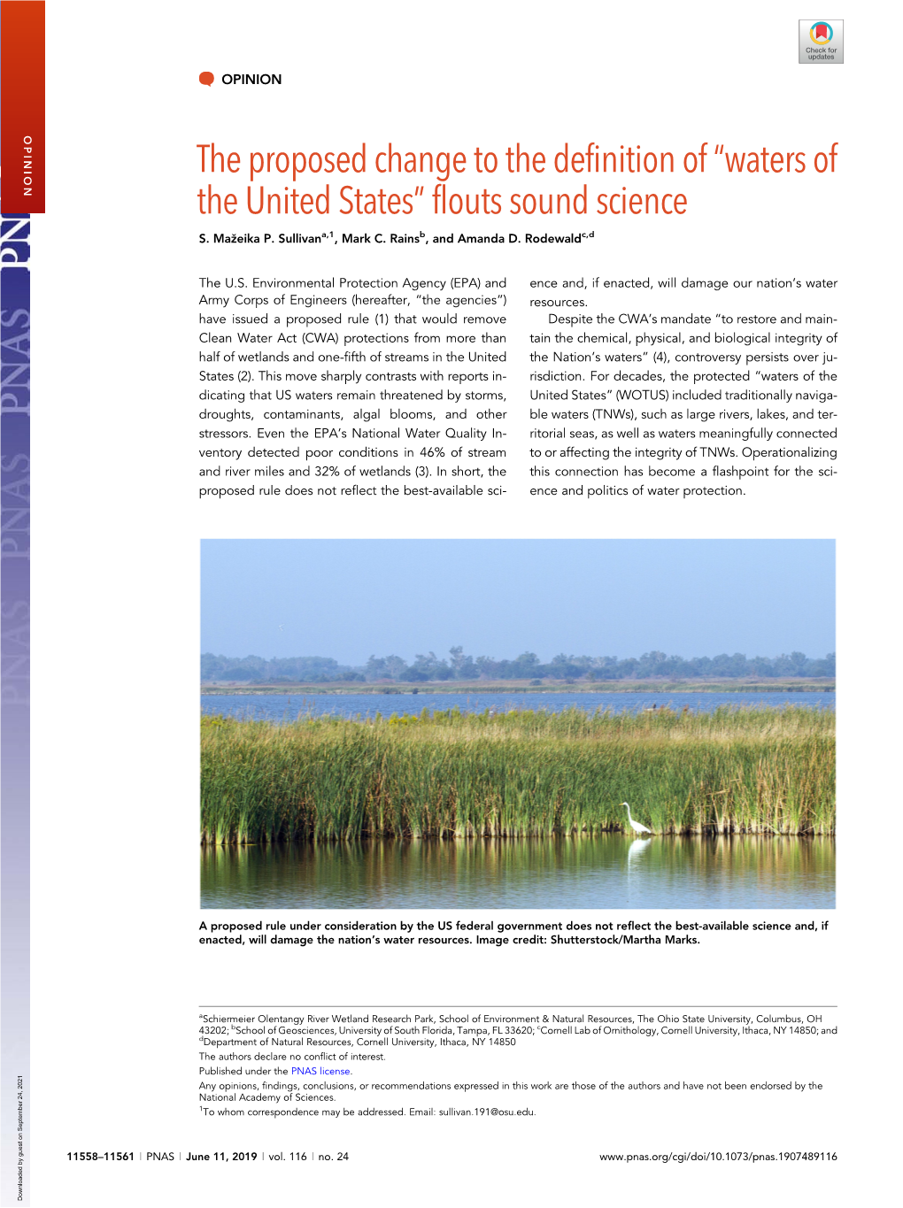 Waters of the United States” Flouts Sound Science S