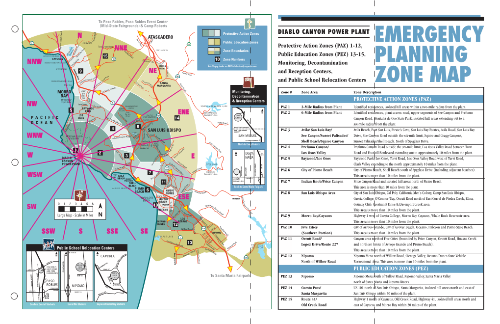 Diablo Canyon, Emergency Planning Zone Map