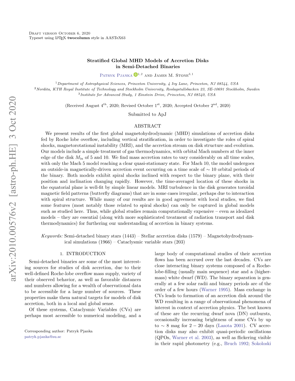 Arxiv:2010.00576V2 [Astro-Ph.HE] 3 Oct 2020