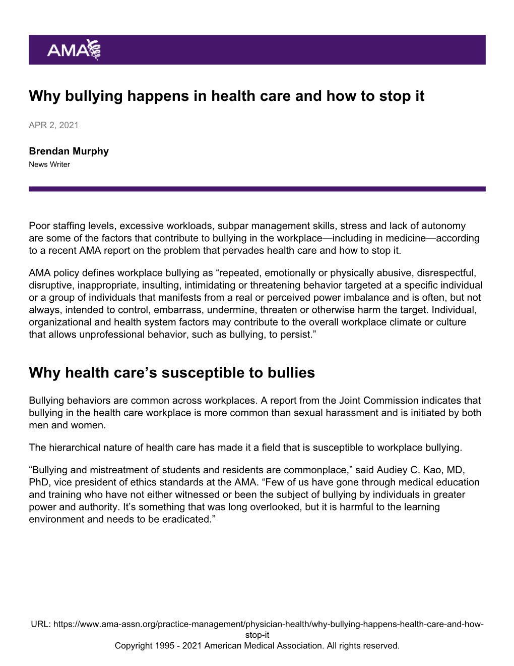 Why Bullying Happens in Health Care and How to Stop It