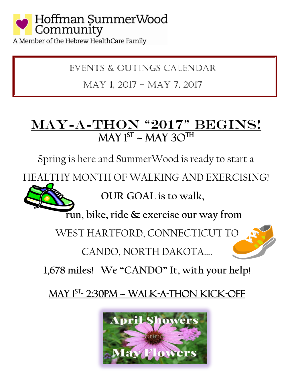 May-A-Thon “2017” Begins! May 1St ~ May 3Oth