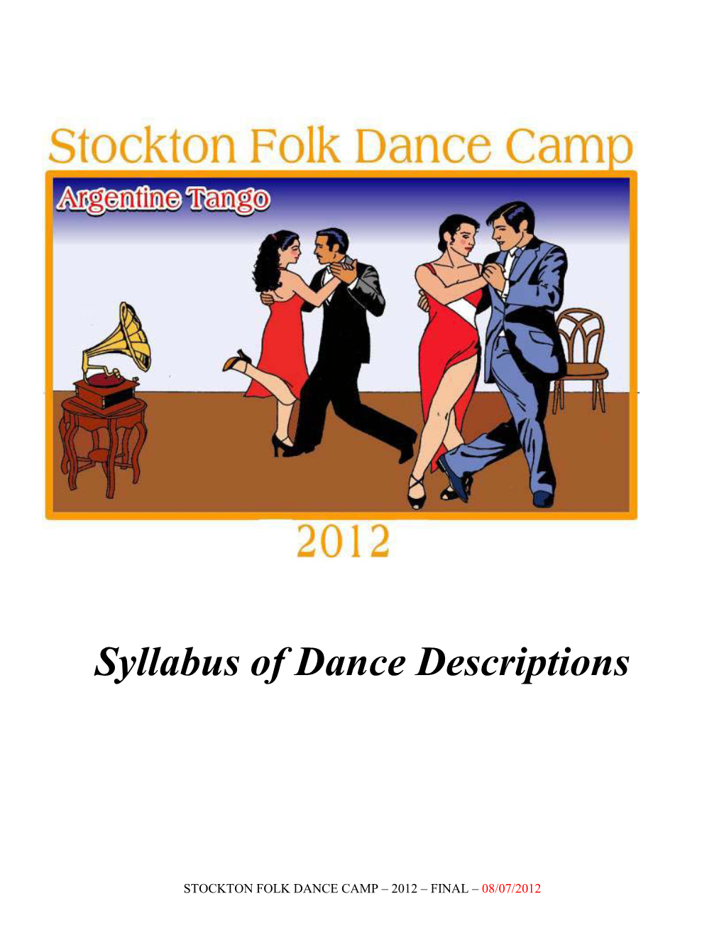 Syllabus of Dance Descriptions