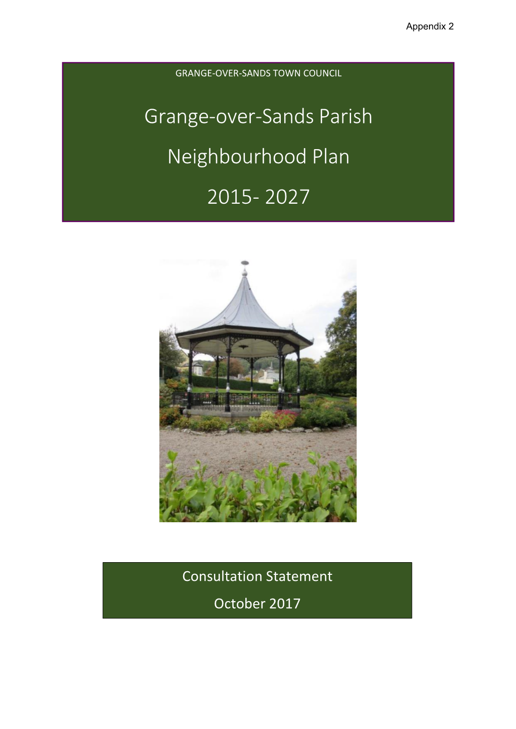 Grange-Over-Sands Parish Neighbourhood Plan 2015- 2027