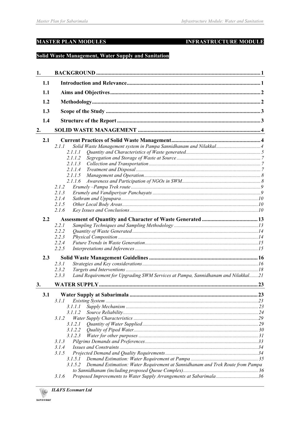 Solid Waste Management, Water Supply and Santiation Module