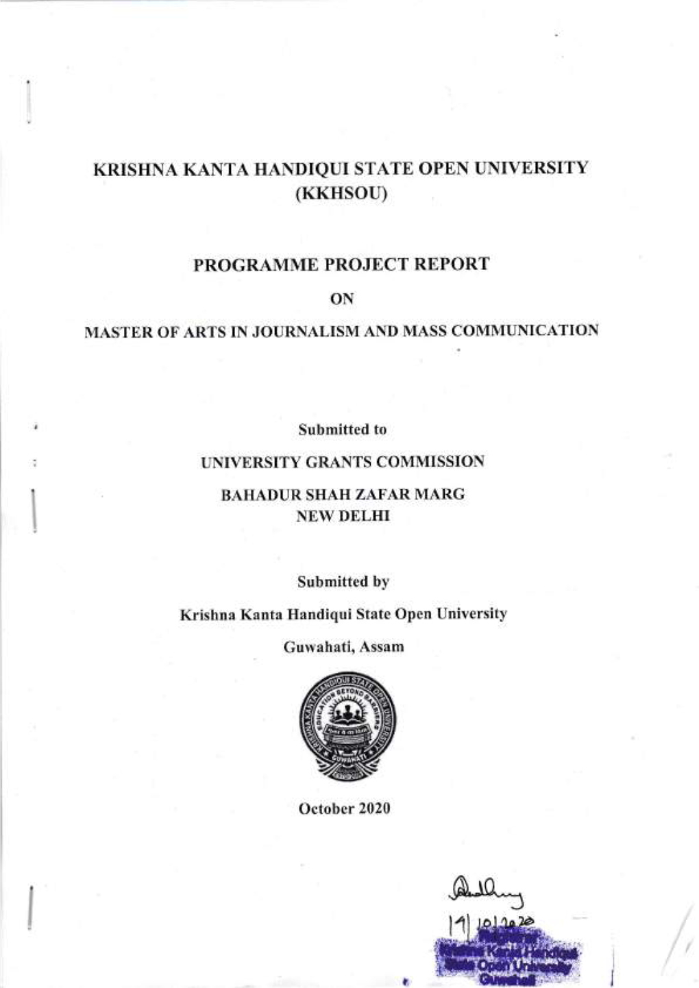 Krishna Kanta Handiqui State Open University (Kkhsou)