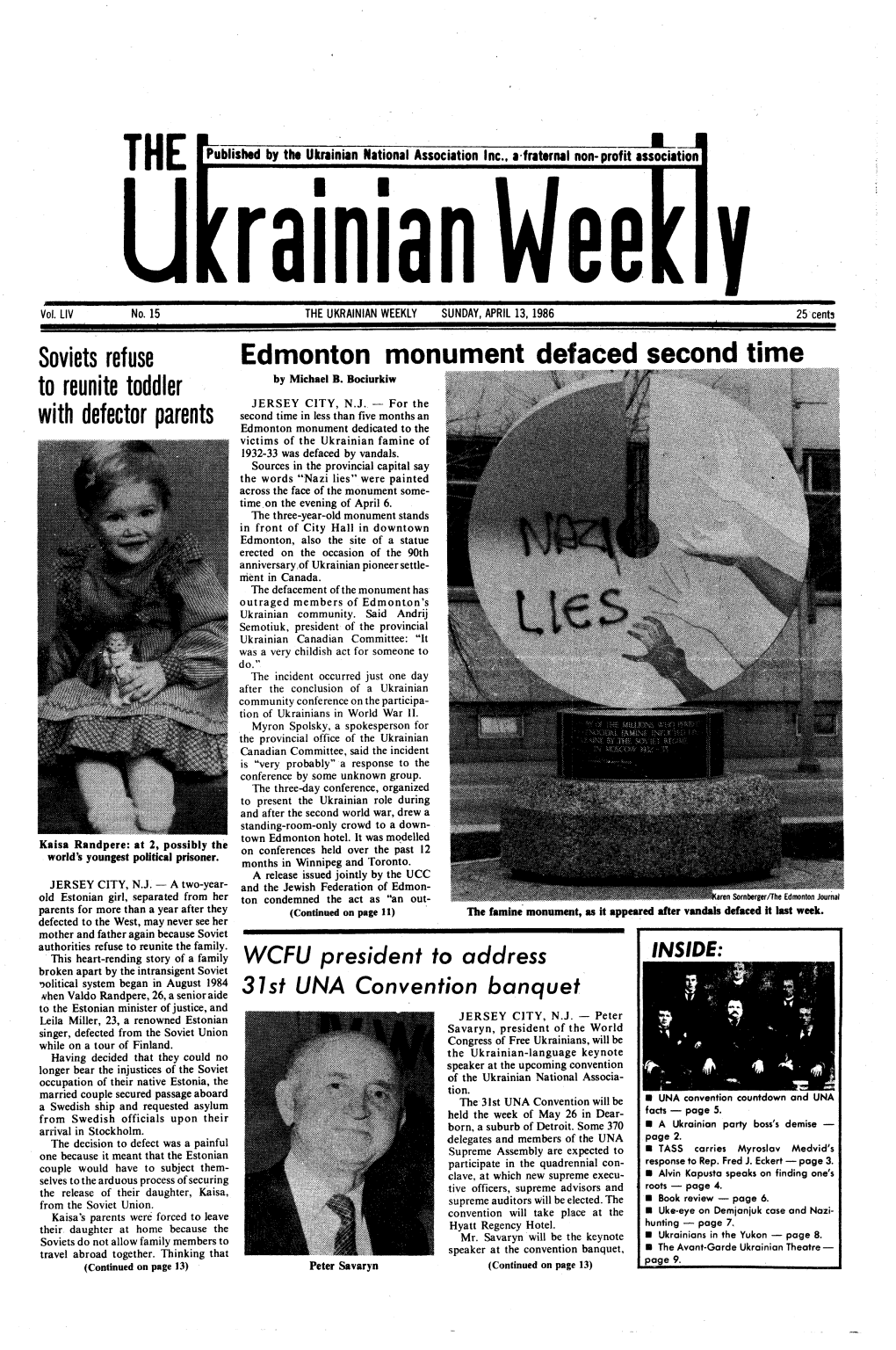 The Ukrainian Weekly 1986, No.15