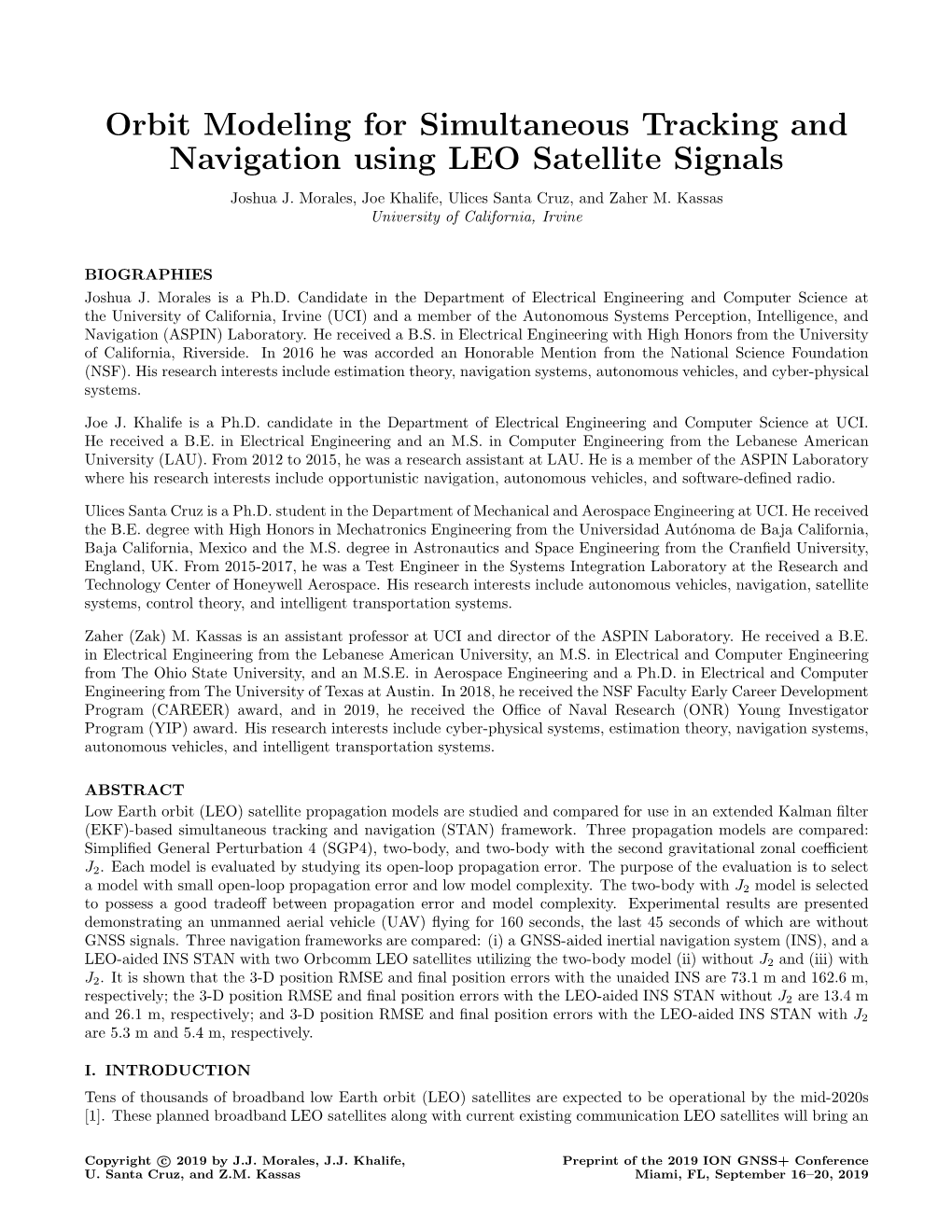 Orbit Modeling for Simultaneous Tracking and Navigation Using LEO Satellite Signals