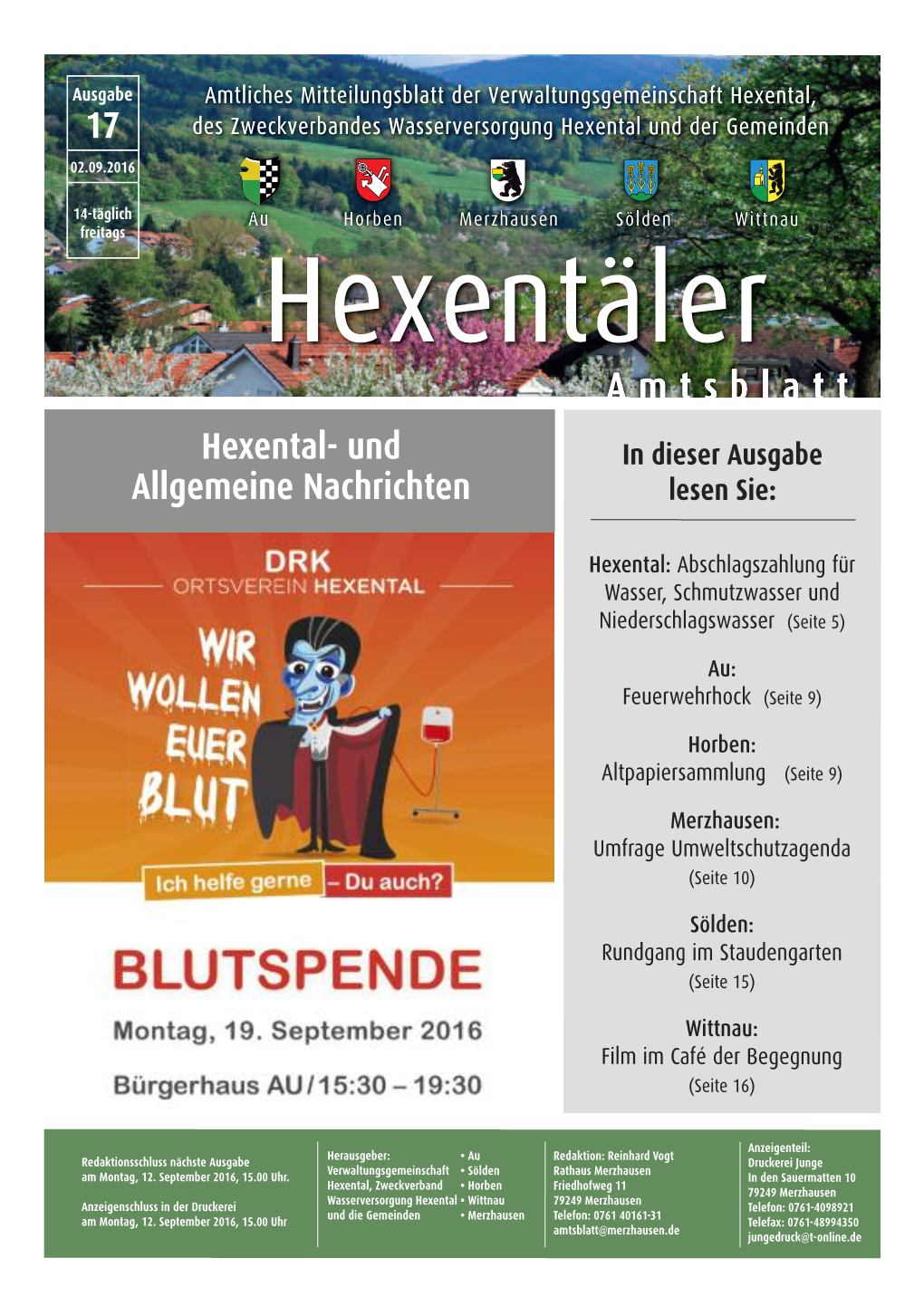 Hexental, 17 Des Zweckverbandes Wasserversorgung Hexental Und Der Gemeinden 02.09.2016