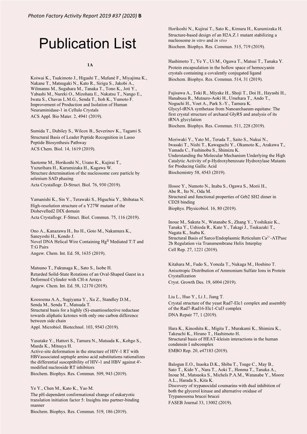 Publication List Biochem