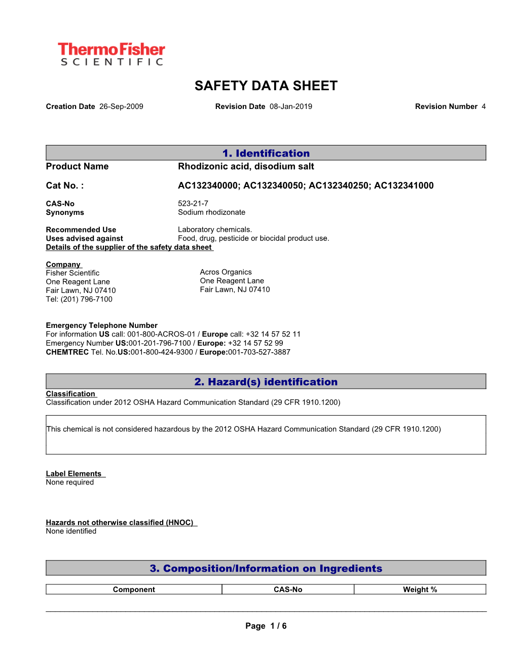 Safety Data Sheet