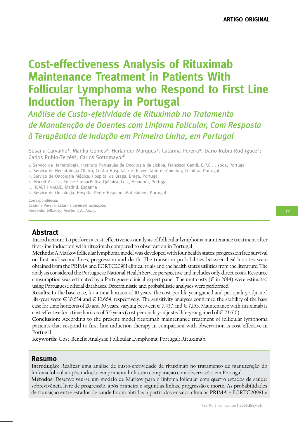 Cost-Effectiveness Analysis of Rituximab Maintenance Treatment