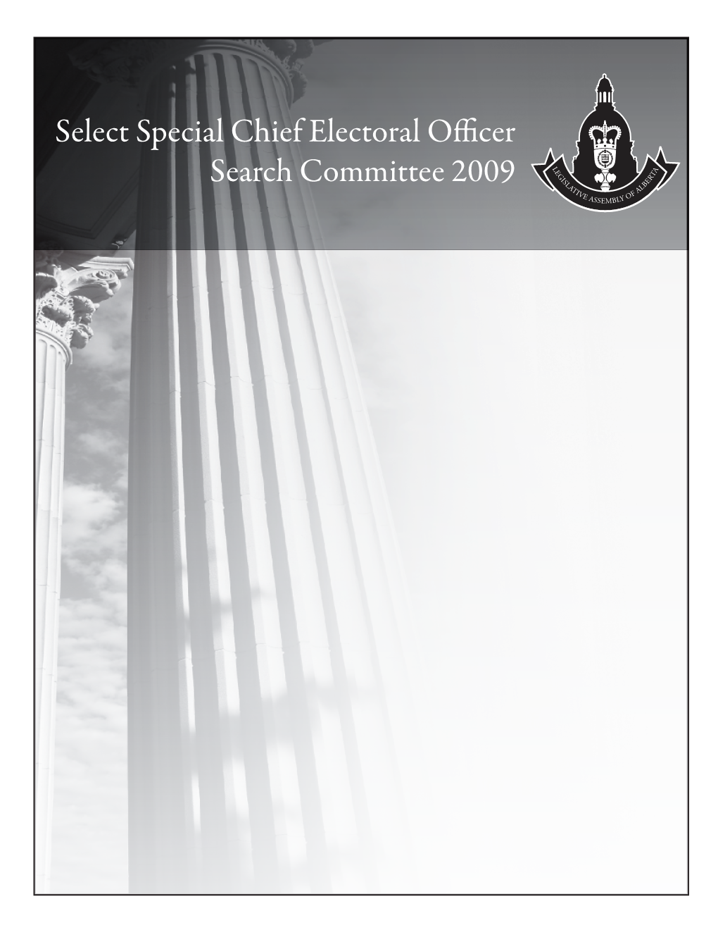 Select Special Chief Electoral Officer Search Committee 2009