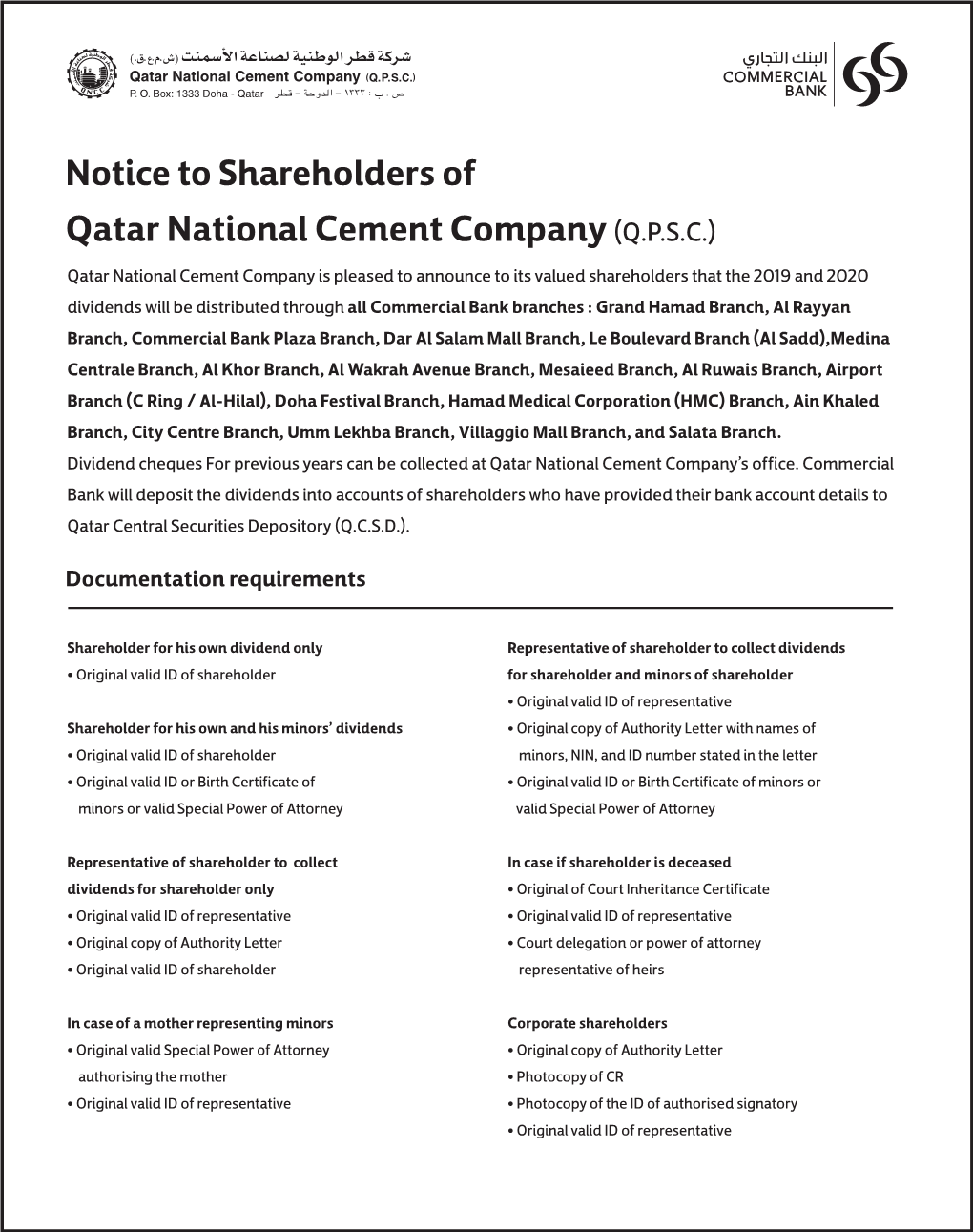 Dividend Distribution 2020