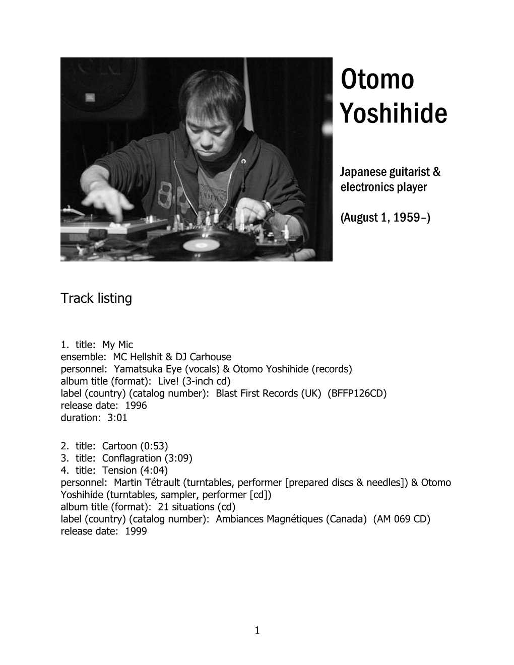 Otomo Yoshihide