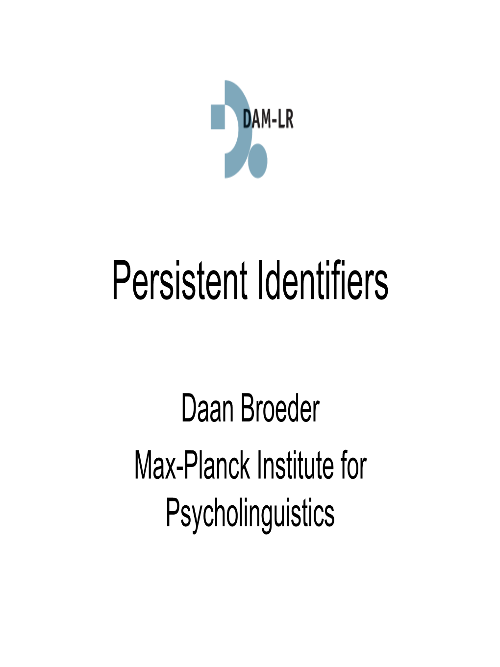 Persistent Identifiers