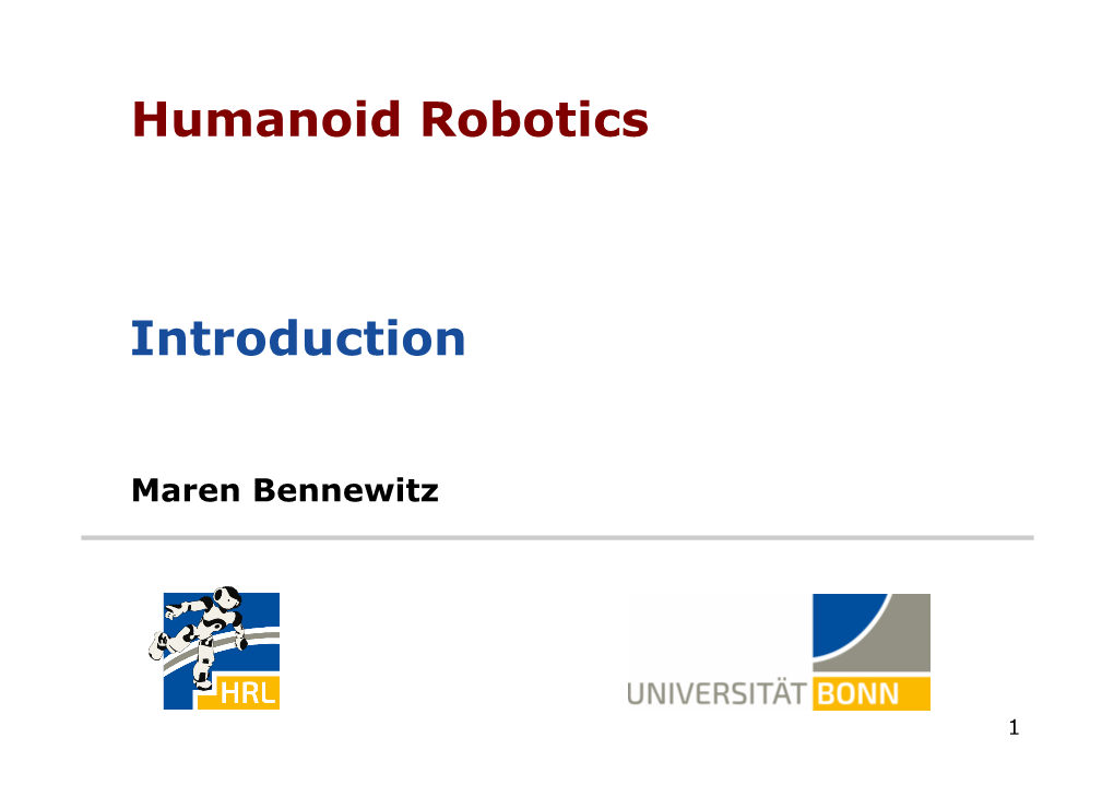 Humanoid Robotics Introduction