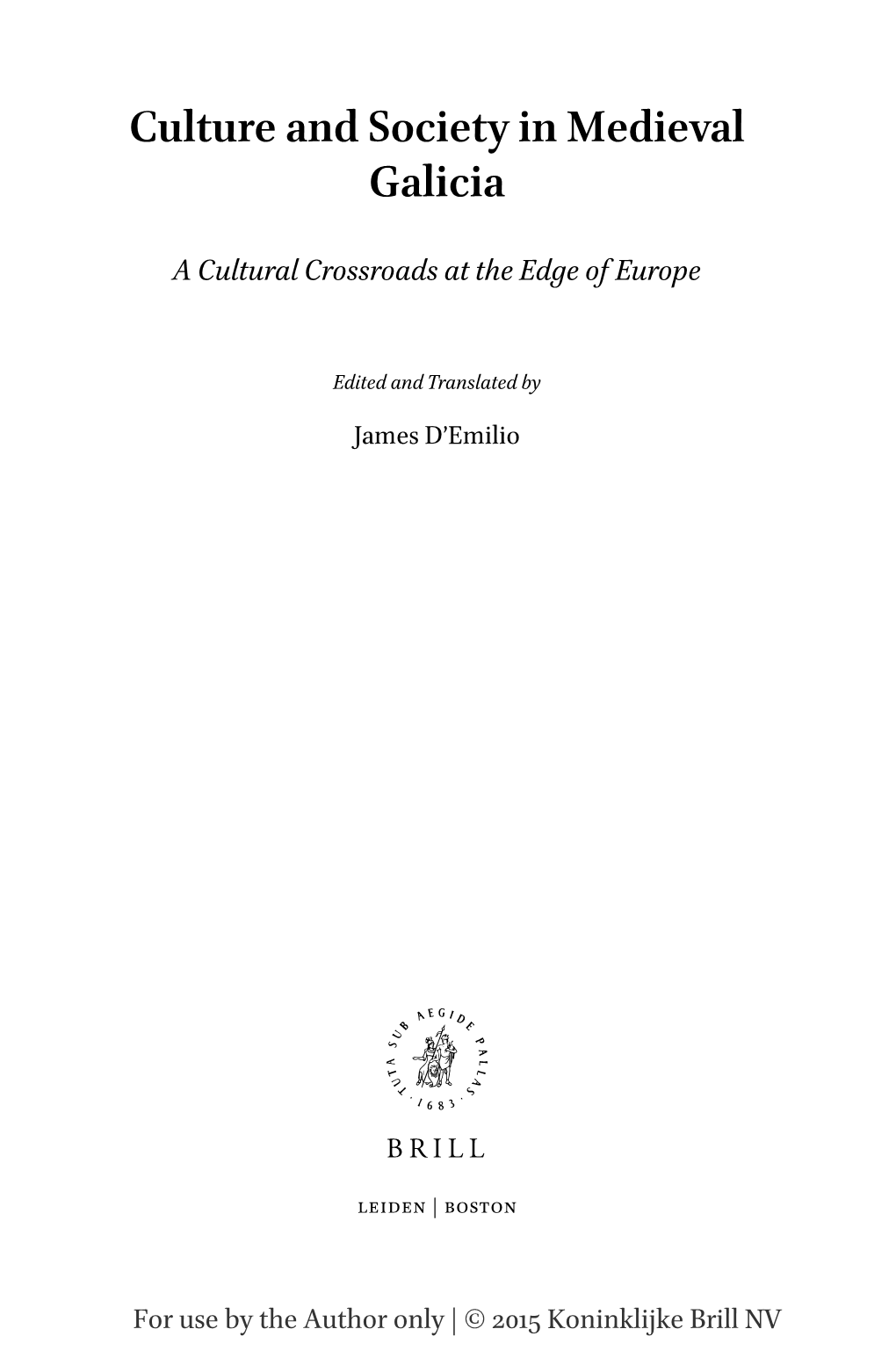 Culture and Society in Medieval Galicia