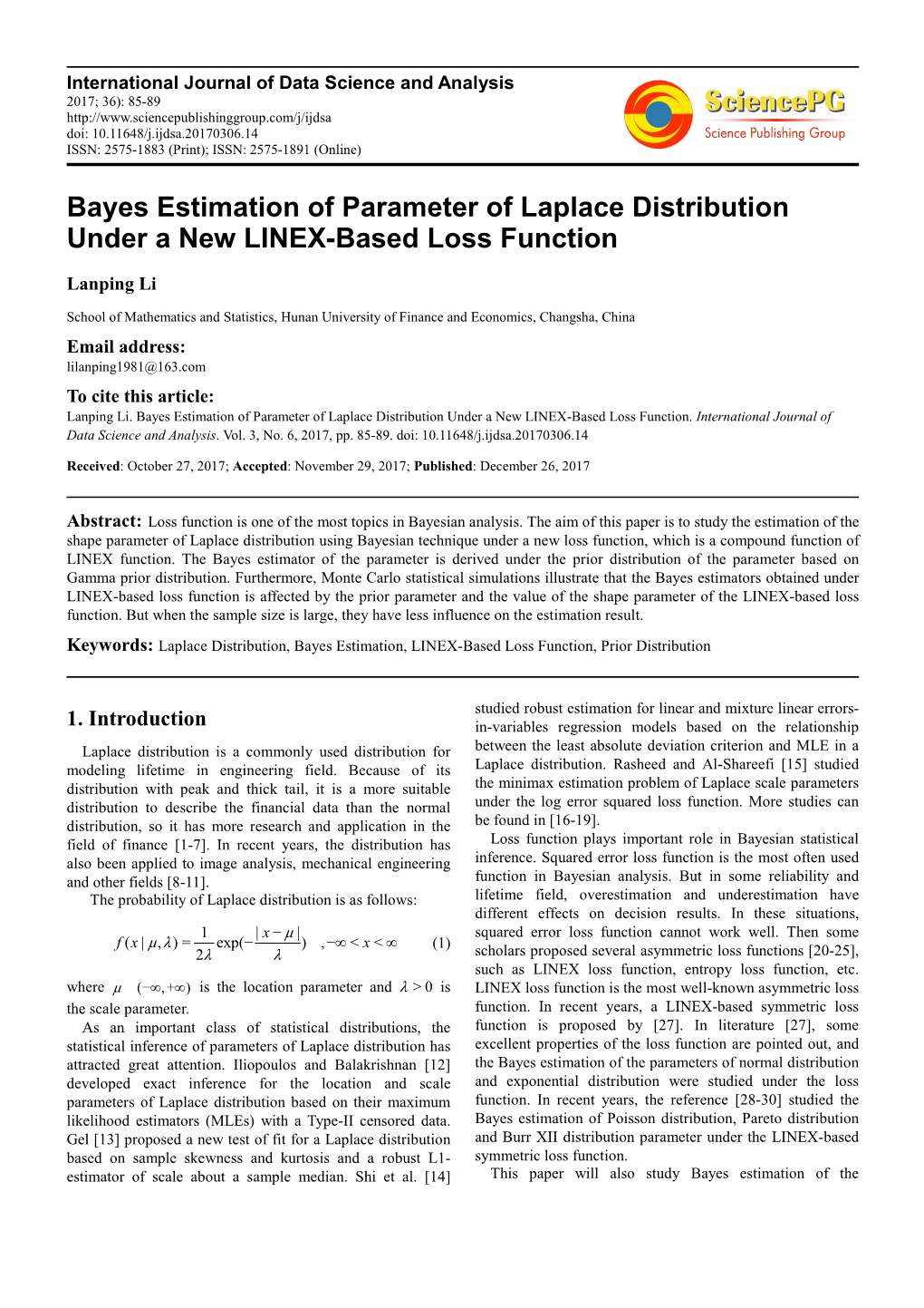 Bayes Estimation of Parameter of Laplace Distribution Under a New LINEX-Based Loss Function