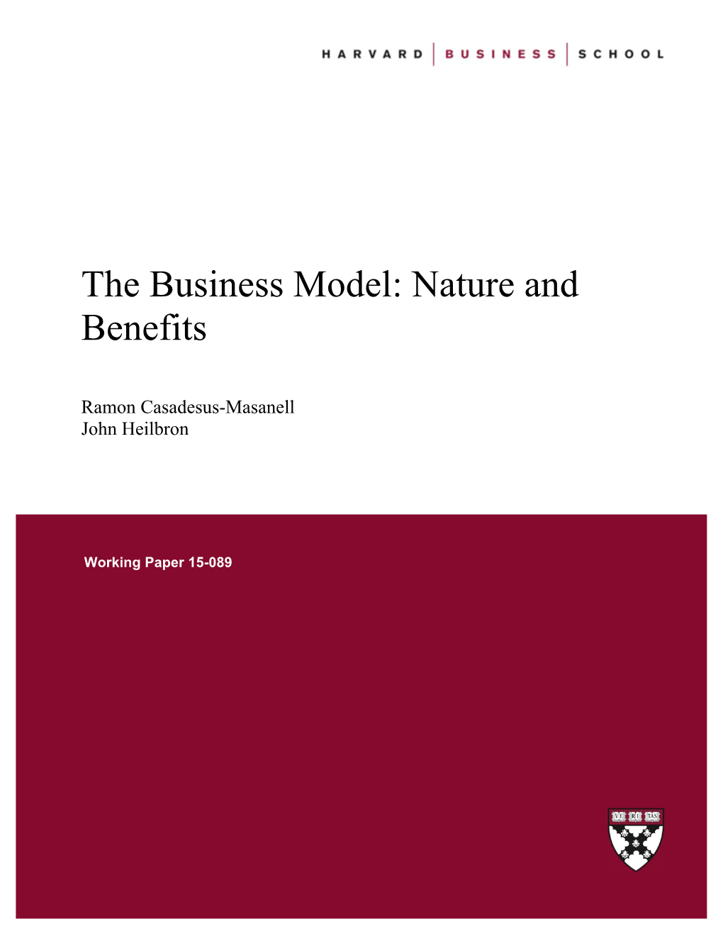 "The Business Model: Nature and Benefits." (Pdf)