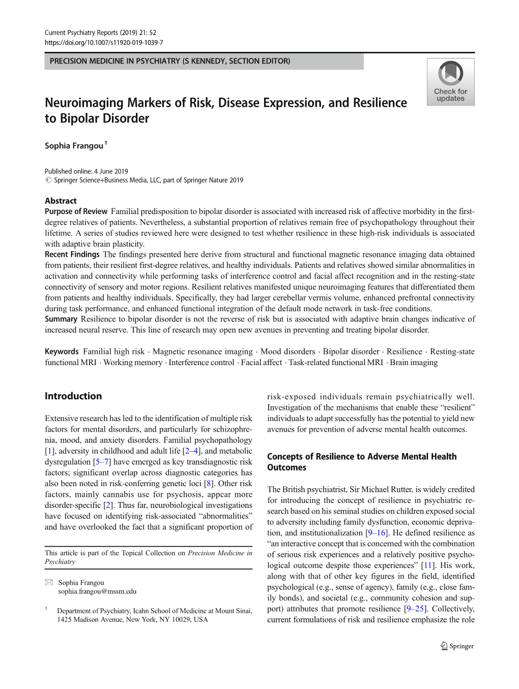 Neuroimaging Markers of Risk, Disease Expression, and Resilience to Bipolar Disorder