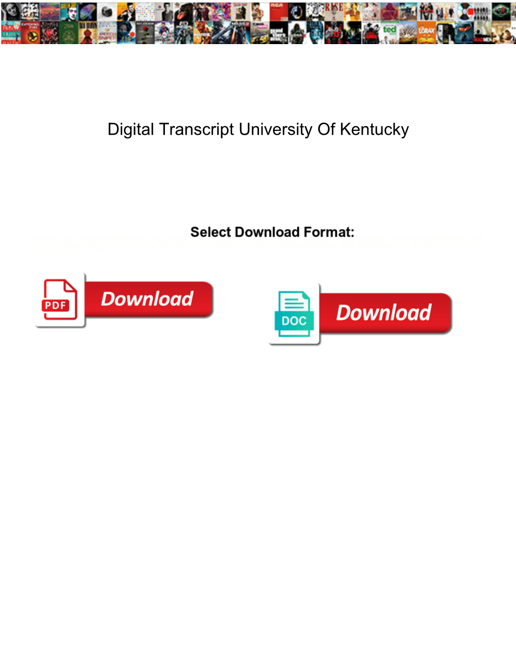 Digital Transcript University of Kentucky