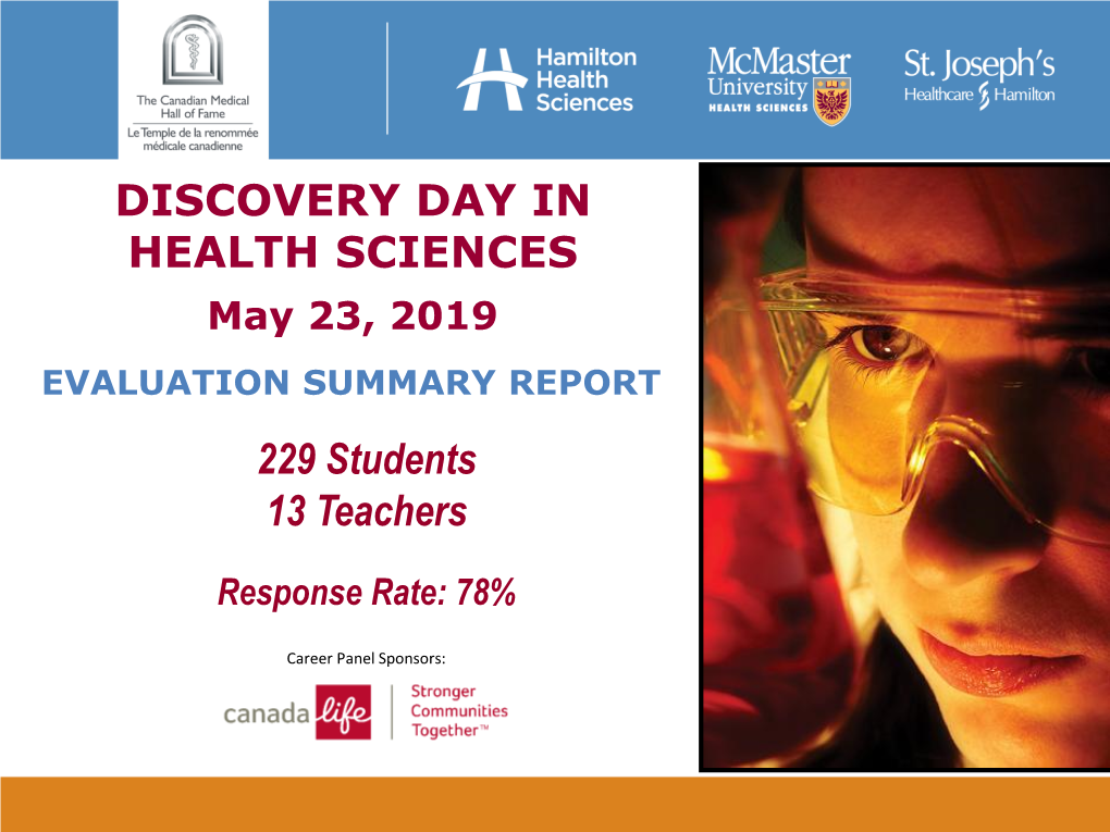 DISCOVERY DAY in HEALTH SCIENCES 229 Students 13