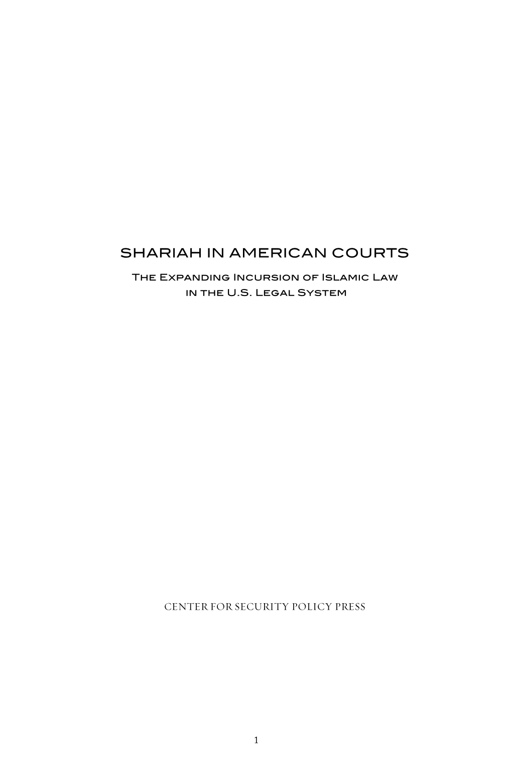 Shariah in American Courts