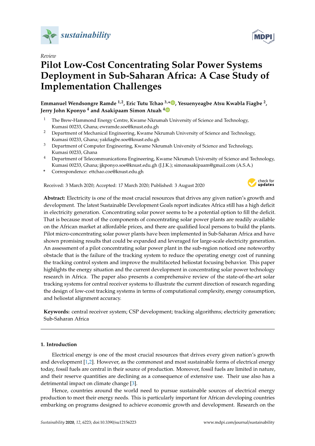 Pilot Low-Cost Concentrating Solar Power Systems Deployment in Sub-Saharan Africa: a Case Study of Implementation Challenges