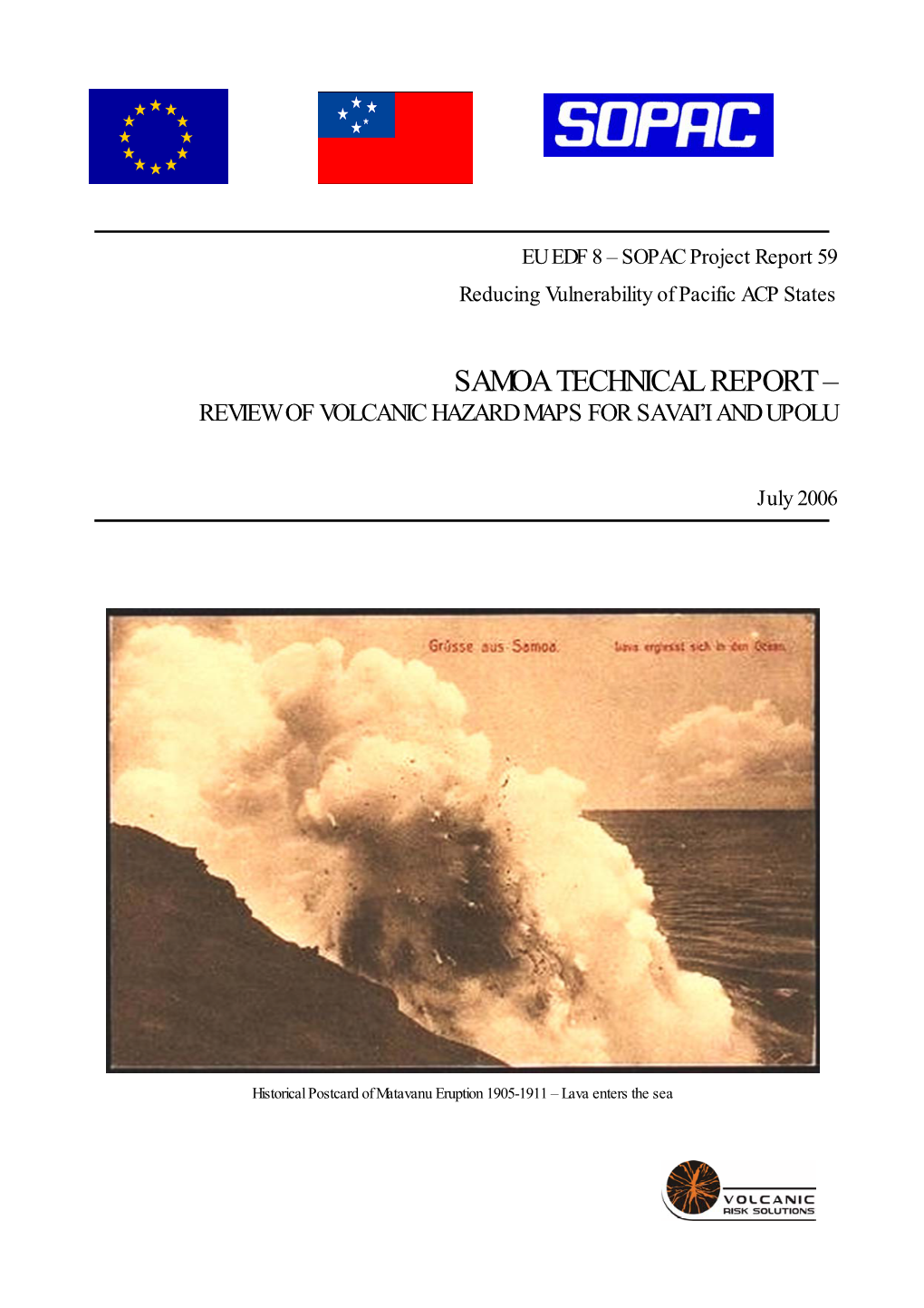 Samoa Technical Report – Review of Volcanic Hazard Maps for Savai’I and Upolu